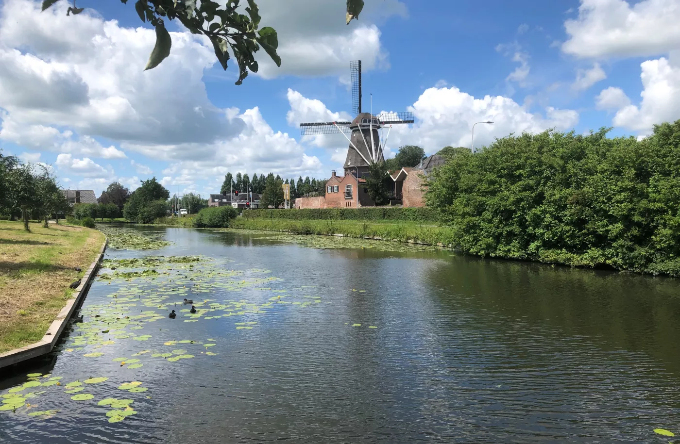 Uitzicht op de molen in gemeente Montfoort